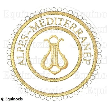 Badge / Macaron GLNF – Grande tenue provinciale – Grand Organiste – Alpes-Méditerranée – Brodé machine